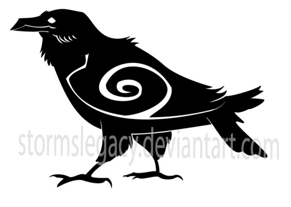 Blackwork Crow Tattoo