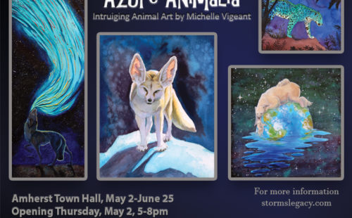 Amherst MA Art Exhibit Azure Animalia May through June Amherst Town Hall