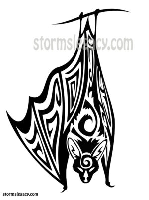 bloackwork bat tattoo design