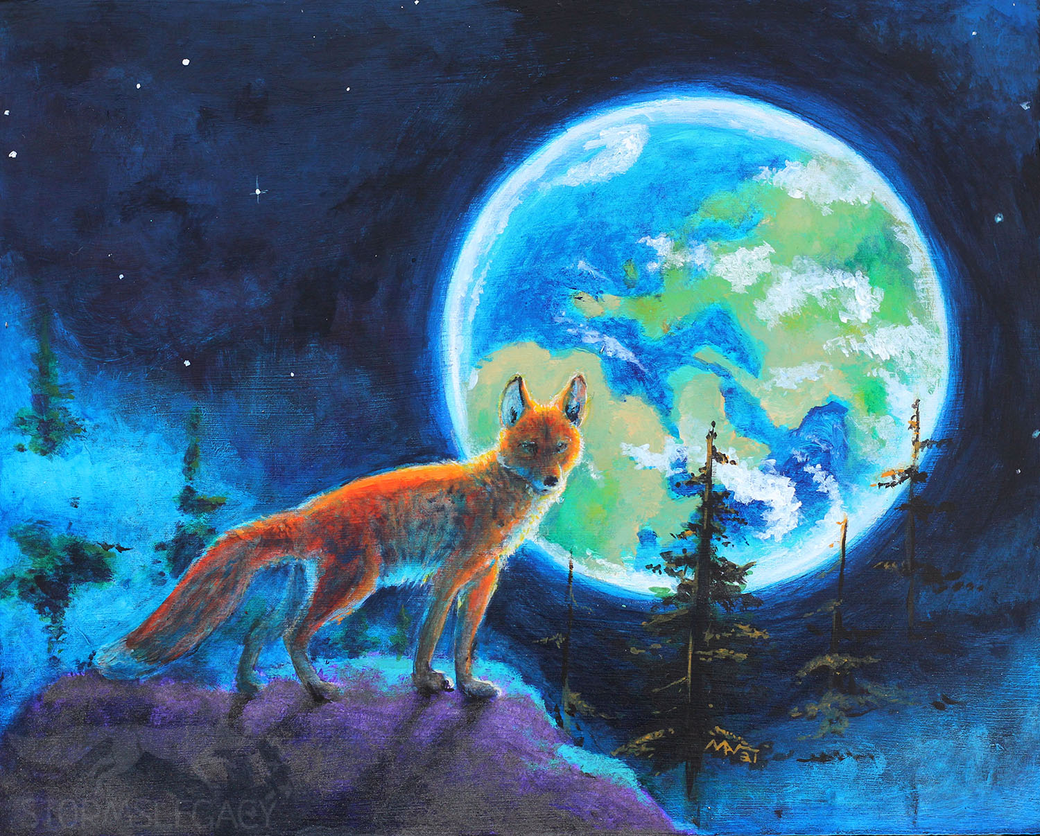 Fox Earth painting