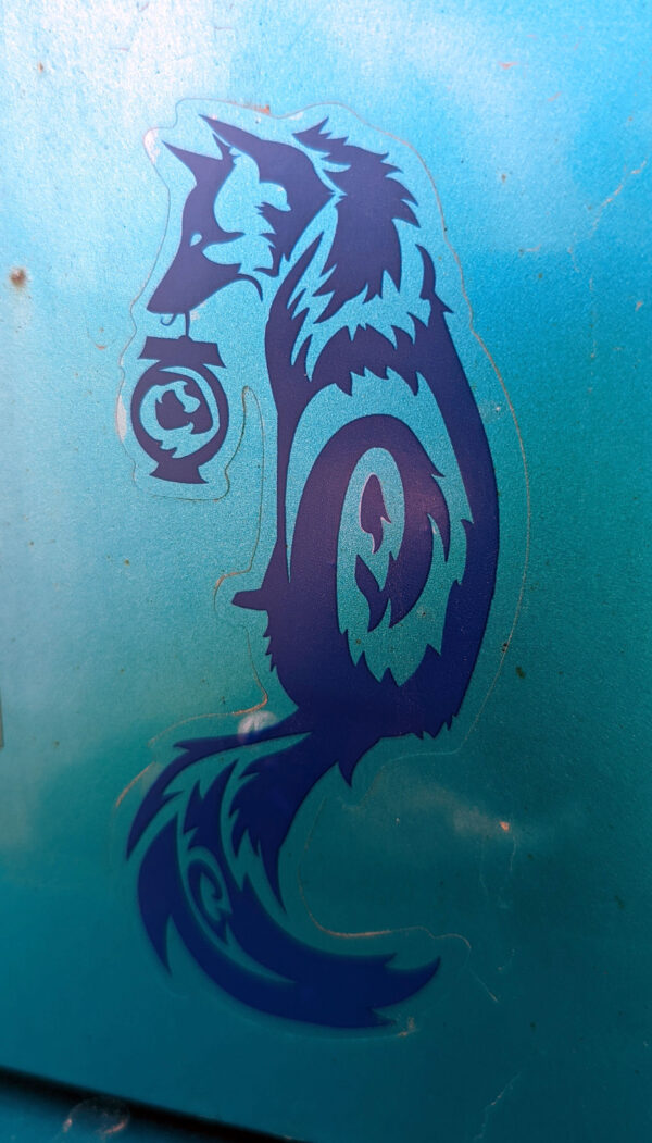 example clear sticker on a car