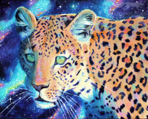 Technicolor Leopardess Acrylic Painting